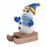 Sledding Snowman - Sapphire